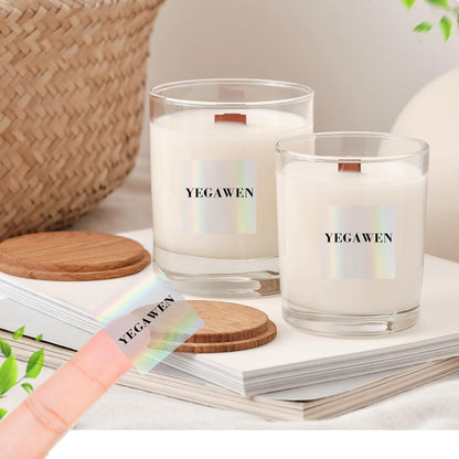 2" Round Transparent Thermal Label Stickers, Holographic Clear Self-Adhesive Direct Thermal Labels, Perforation Line Design& Waterproof- 300 Sheets