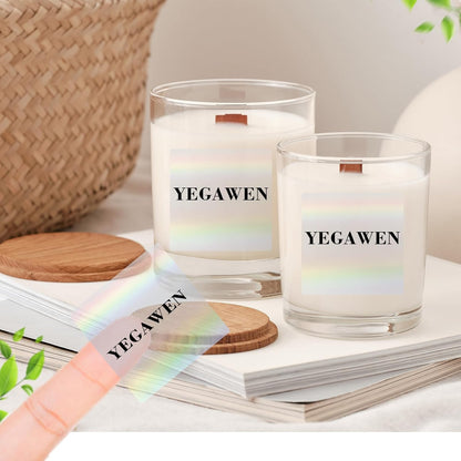 2" Round Transparent Thermal Label Stickers, Holographic Clear Self-Adhesive Direct Thermal Labels, Perforation Line Design& Waterproof- 300 Sheets