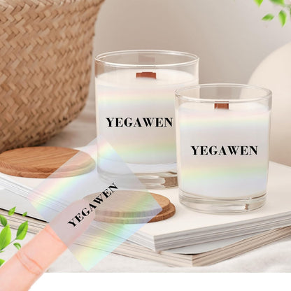 2" Round Transparent Thermal Label Stickers, Holographic Clear Self-Adhesive Direct Thermal Labels, Perforation Line Design& Waterproof- 300 Sheets
