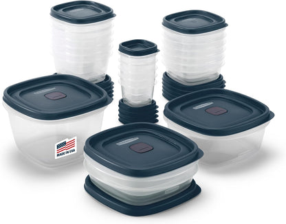 EasyFindLids Food Storage and Organization Containers, 3-Pack, Racer Red, BPA-Free, Microwave & Dishwasher Safe