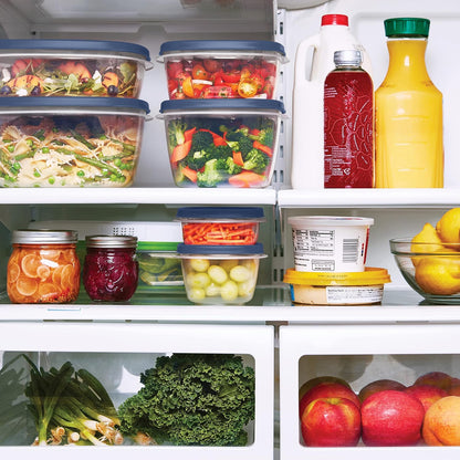 EasyFindLids Food Storage and Organization Containers, 3-Pack, Racer Red, BPA-Free, Microwave & Dishwasher Safe