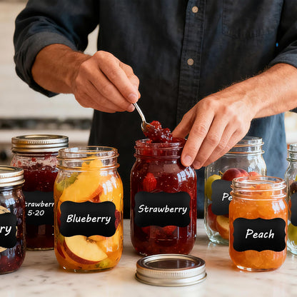 180pcs Chalkboard Labels with 1 Chalk Marker Removable Labels | Erasable Reusable labels for Jars, Craft Rooms,Storage,Pantry Containers and Storage Bin Organize Your Home Kitchen,2x2.95"