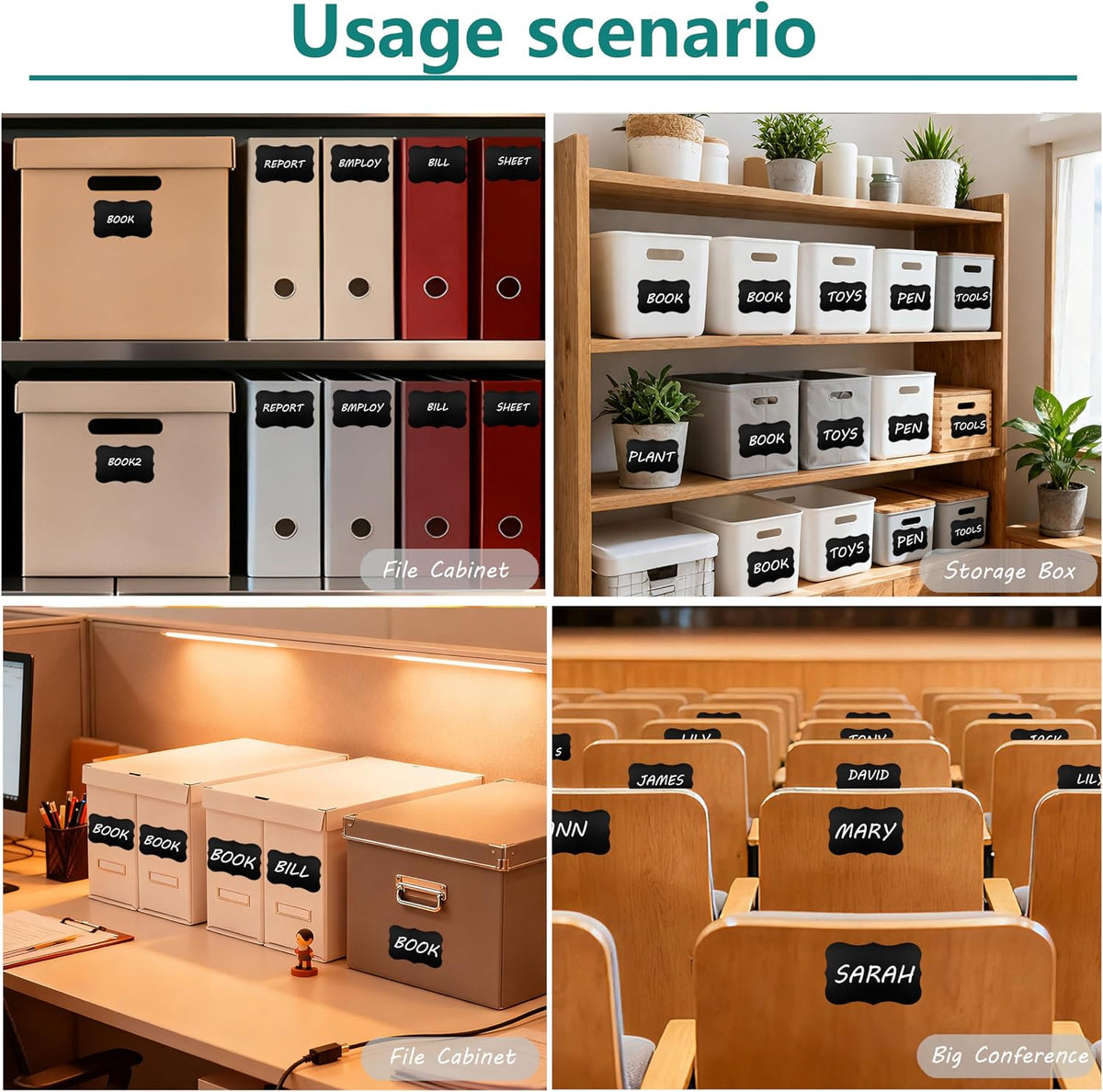 180pcs Chalkboard Labels with 1 Chalk Marker Removable Labels | Erasable Reusable labels for Jars, Craft Rooms,Storage,Pantry Containers and Storage Bin Organize Your Home Kitchen,2x2.95"