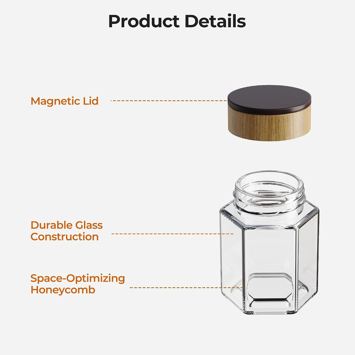 Vetacsion Set of 8 Magnetic Spice Tins with 2 Metal Wall-Plates,120 Preprinted Seasoning Label Stickers,2 Styles for 3 oz Herb Jars