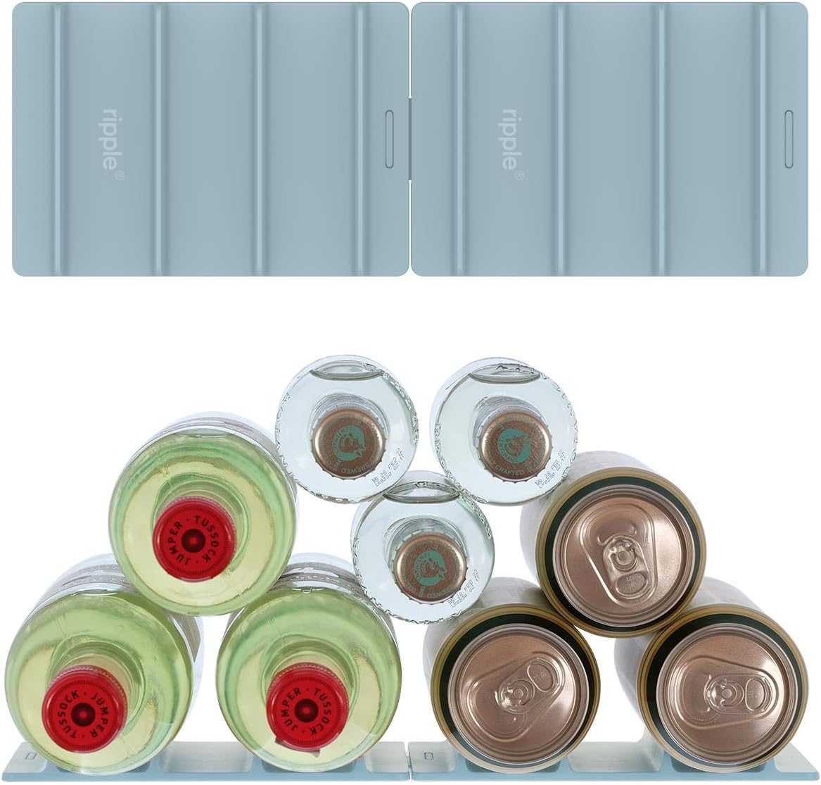 2 Pack Drink Organizer for Fridge Modular, Soda Can Refrigerator Organizers and Storage, Beer-Wine-Water Bottle Holder, Durable Non-Slip Anti-Roll