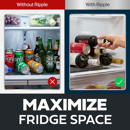 2 Pack Drink Organizer for Fridge Modular, Soda Can Refrigerator Organizers and Storage, Beer-Wine-Water Bottle Holder, Durable Non-Slip Anti-Roll