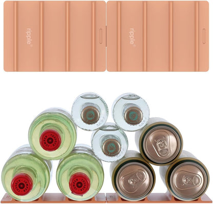 2 Pack Drink Organizer for Fridge Modular, Soda Can Refrigerator Organizers and Storage, Beer-Wine-Water Bottle Holder, Durable Non-Slip Anti-Roll