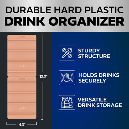 2 Pack Drink Organizer for Fridge Modular, Soda Can Refrigerator Organizers and Storage, Beer-Wine-Water Bottle Holder, Durable Non-Slip Anti-Roll