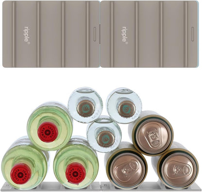 2 Pack Drink Organizer for Fridge Modular, Soda Can Refrigerator Organizers and Storage, Beer-Wine-Water Bottle Holder, Durable Non-Slip Anti-Roll