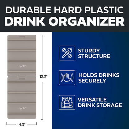 2 Pack Drink Organizer for Fridge Modular, Soda Can Refrigerator Organizers and Storage, Beer-Wine-Water Bottle Holder, Durable Non-Slip Anti-Roll