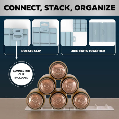 2 Pack Drink Organizer for Fridge Modular, Soda Can Refrigerator Organizers and Storage, Beer-Wine-Water Bottle Holder, Durable Non-Slip Anti-Roll