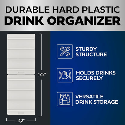 2 Pack Drink Organizer for Fridge Modular, Soda Can Refrigerator Organizers and Storage, Beer-Wine-Water Bottle Holder, Durable Non-Slip Anti-Roll