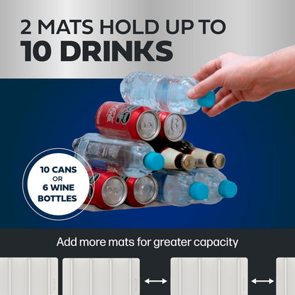 2 Pack Drink Organizer for Fridge Modular, Soda Can Refrigerator Organizers and Storage, Beer-Wine-Water Bottle Holder, Durable Non-Slip Anti-Roll