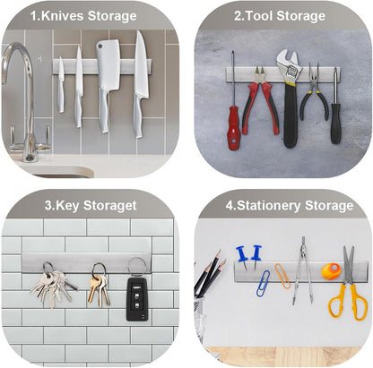 12 Inch Magnetic Knife Holder for Wall, Stainless Steel Knife Strip