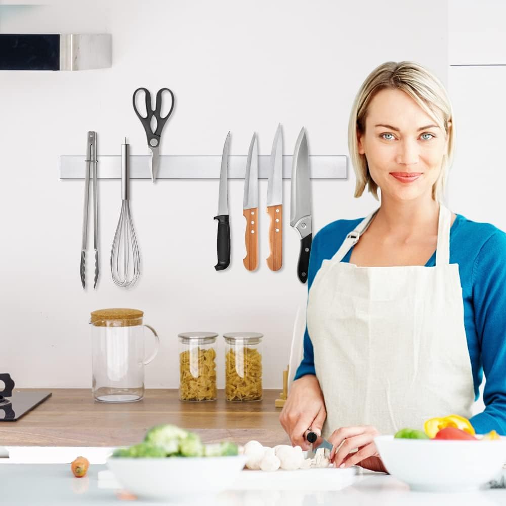 12 Inch Magnetic Knife Holder for Wall, Stainless Steel Knife Strip