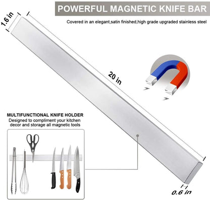 12 Inch Magnetic Knife Holder for Wall, Stainless Steel Knife Strip