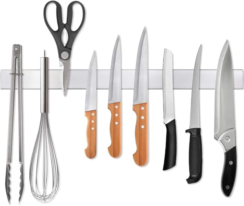 12 Inch Magnetic Knife Holder for Wall, Stainless Steel Knife Strip
