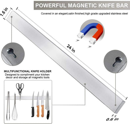 12 Inch Magnetic Knife Holder for Wall, Stainless Steel Knife Strip