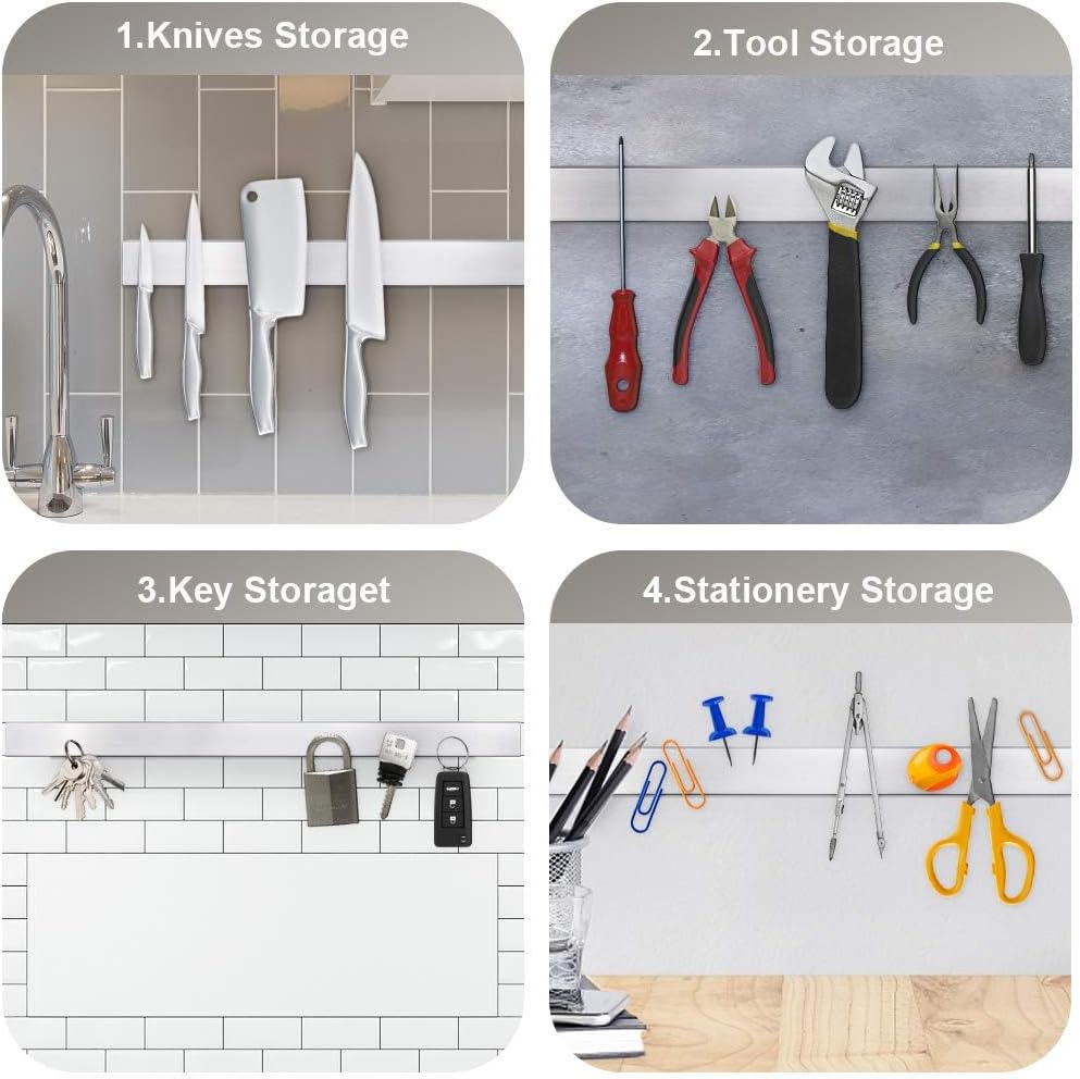 12 Inch Magnetic Knife Holder for Wall, Stainless Steel Knife Strip