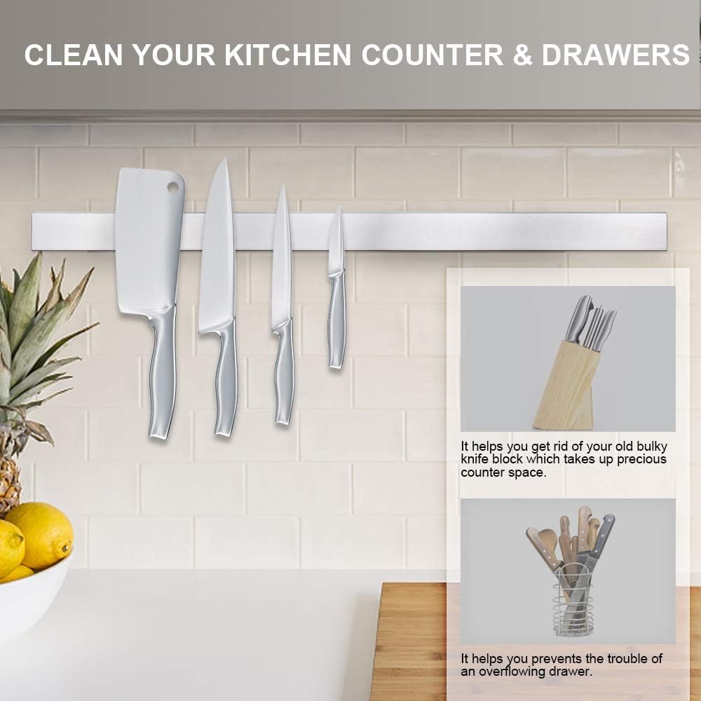 12 Inch Magnetic Knife Holder for Wall, Stainless Steel Knife Strip