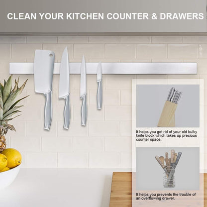 12 Inch Magnetic Knife Holder for Wall, Stainless Steel Knife Strip