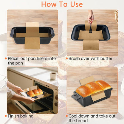 100 Pcs 9x5 in Loaf Pan Liners for Baking Bread Pan Parchment Paper