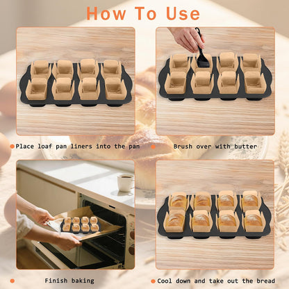100 Pcs 9x5 in Loaf Pan Liners for Baking Bread Pan Parchment Paper