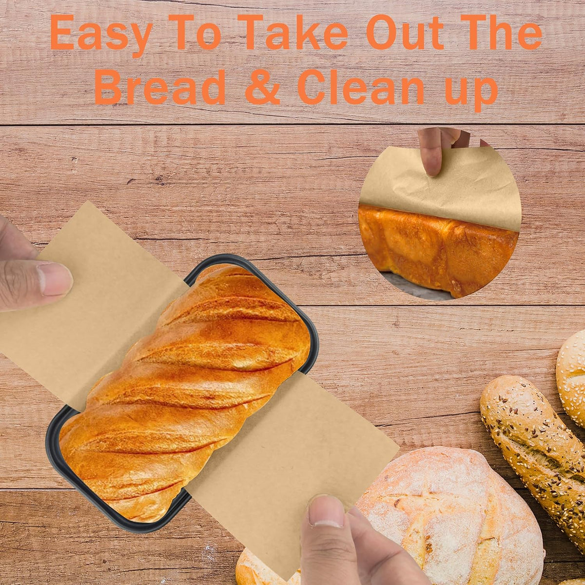 100 Pcs 9x5 in Loaf Pan Liners for Baking Bread Pan Parchment Paper