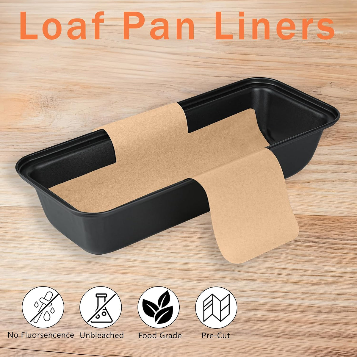 100 Pcs 9x5 in Loaf Pan Liners for Baking Bread Pan Parchment Paper