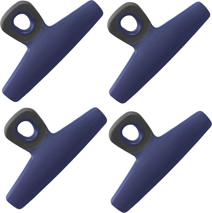 Food Clips - Wide Heavy Duty Chip Clips, Large Bag Clips for Food Storage with Air Tight Seal Grip, Pack of 4, Teal