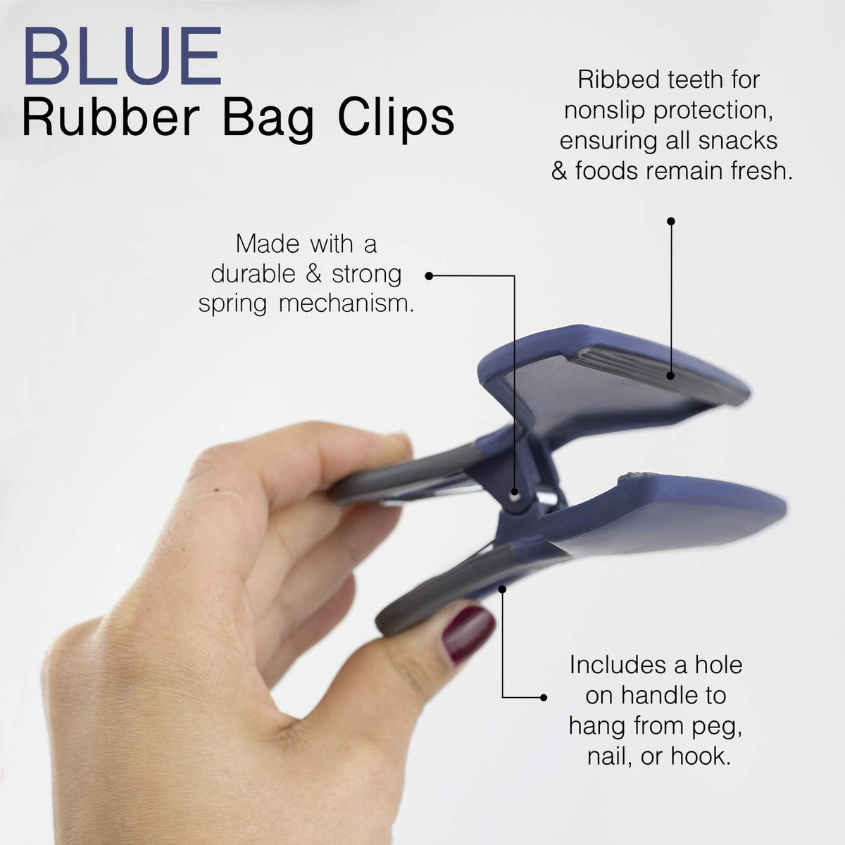 Food Clips - Wide Heavy Duty Chip Clips, Large Bag Clips for Food Storage with Air Tight Seal Grip, Pack of 4, Teal