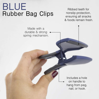 Food Clips - Wide Heavy Duty Chip Clips, Large Bag Clips for Food Storage with Air Tight Seal Grip, Pack of 4, Teal