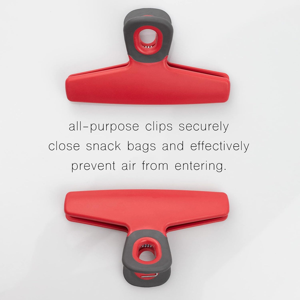 Food Clips - Wide Heavy Duty Chip Clips, Large Bag Clips for Food Storage with Air Tight Seal Grip, Pack of 4, Teal