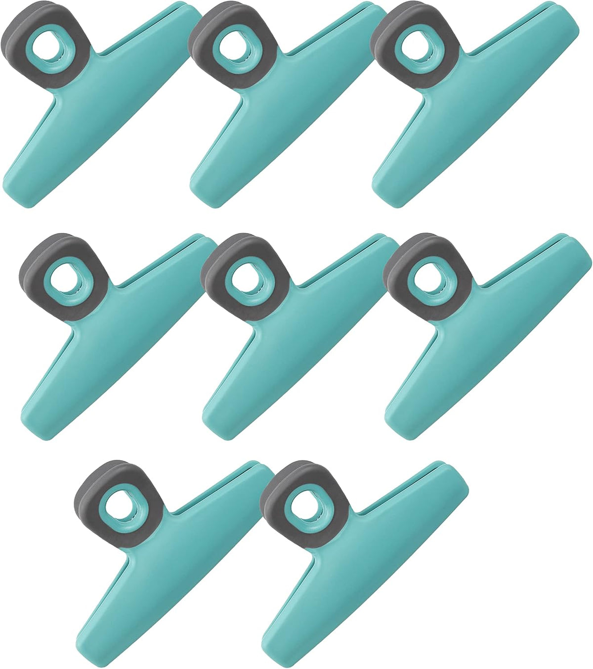 Food Clips - Wide Heavy Duty Chip Clips, Large Bag Clips for Food Storage with Air Tight Seal Grip, Pack of 4, Teal