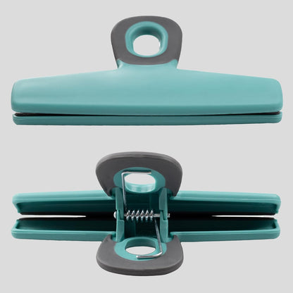 Food Clips - Wide Heavy Duty Chip Clips, Large Bag Clips for Food Storage with Air Tight Seal Grip, Pack of 4, Teal