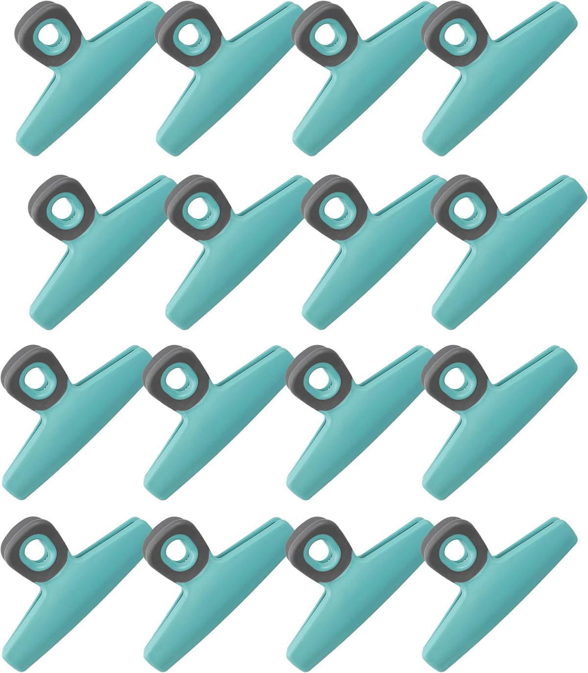 Food Clips - Wide Heavy Duty Chip Clips, Large Bag Clips for Food Storage with Air Tight Seal Grip, Pack of 4, Teal