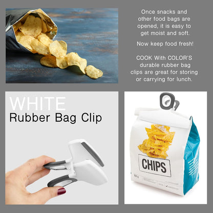 Food Clips - Wide Heavy Duty Chip Clips, Large Bag Clips for Food Storage with Air Tight Seal Grip, Pack of 4, Teal