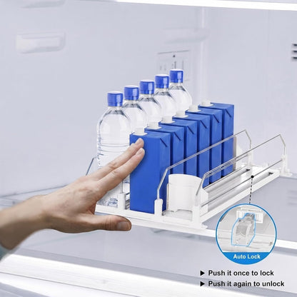 Drink Organizer,Soda Drink Dispenser For Fridge,Fridge Can Drink Organizer,12oz 16oz 20oz-Soda Automatic Dispenser For Fridge And Adjustable Width-Holds Up To 30 Cans,6 Rows
