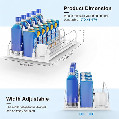 Drink Organizer,Soda Drink Dispenser For Fridge,Fridge Can Drink Organizer,12oz 16oz 20oz-Soda Automatic Dispenser For Fridge And Adjustable Width-Holds Up To 30 Cans,6 Rows