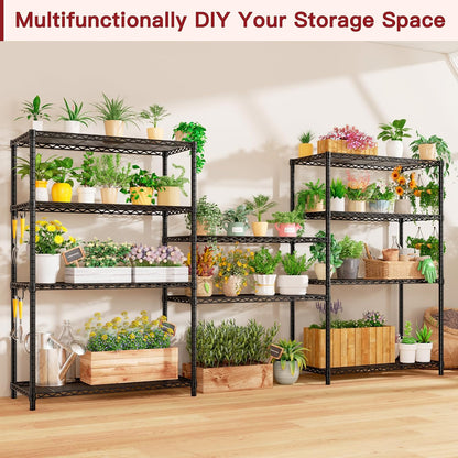 36"W x 16"D x 79"H Wire Shelving with Wheels, 5-tier Metal Shelf