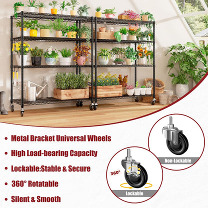 36"W x 16"D x 79"H Wire Shelving with Wheels, 5-tier Metal Shelf