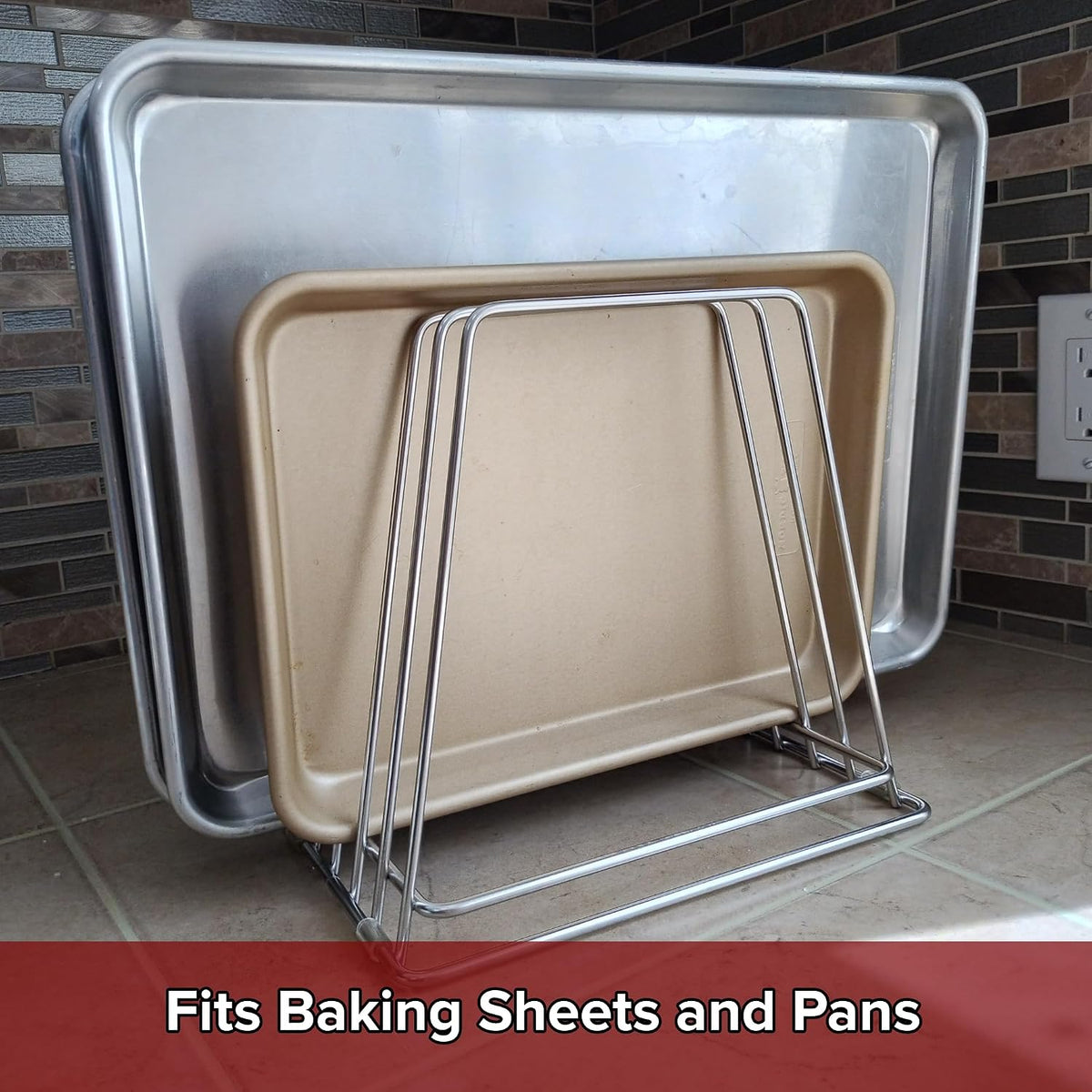 Commercial Cutting Board Rack, Fits 1" Baking Pans and Sheets for Organizer