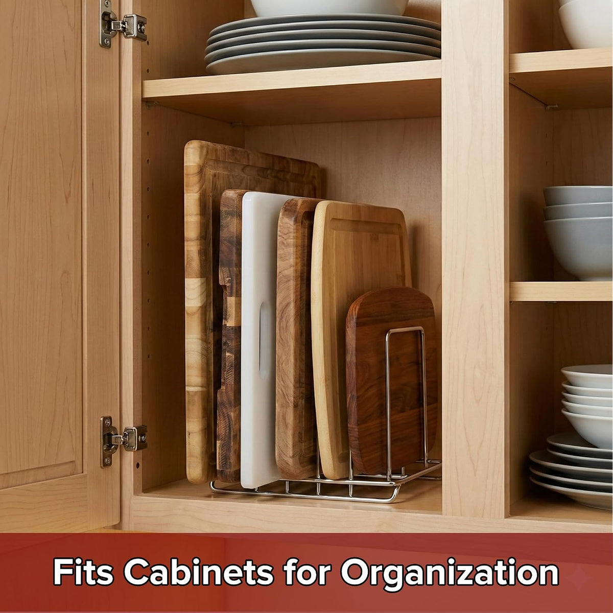 Commercial Cutting Board Rack, Fits 1" Baking Pans and Sheets for Organizer