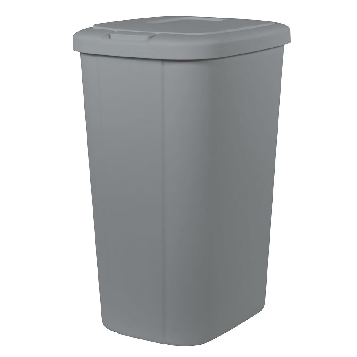 13.3 Gallon Plastic Kitchen Trash Can, Slim Touch Top Push Button Lid Gray