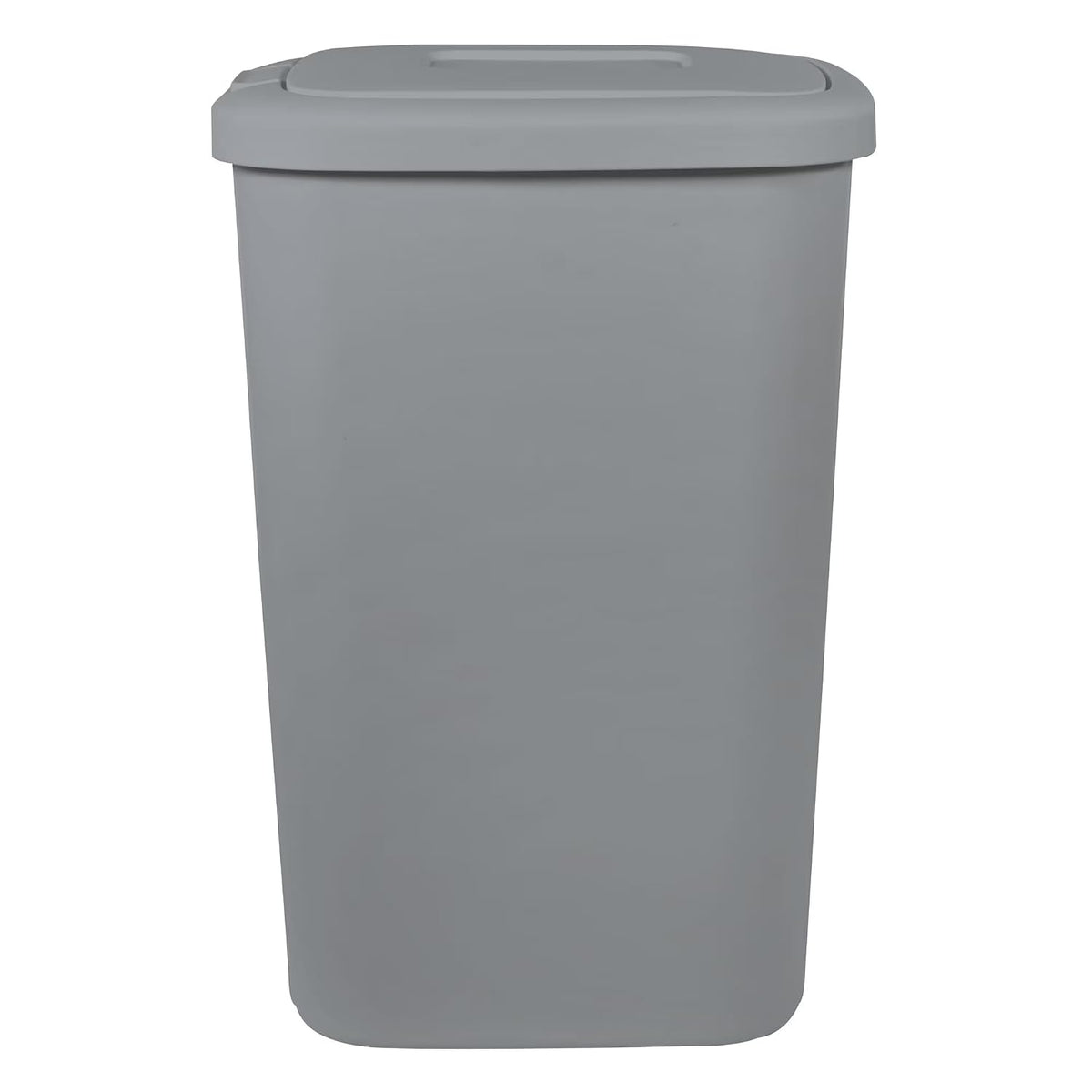 13.3 Gallon Plastic Kitchen Trash Can, Slim Touch Top Push Button Lid Gray