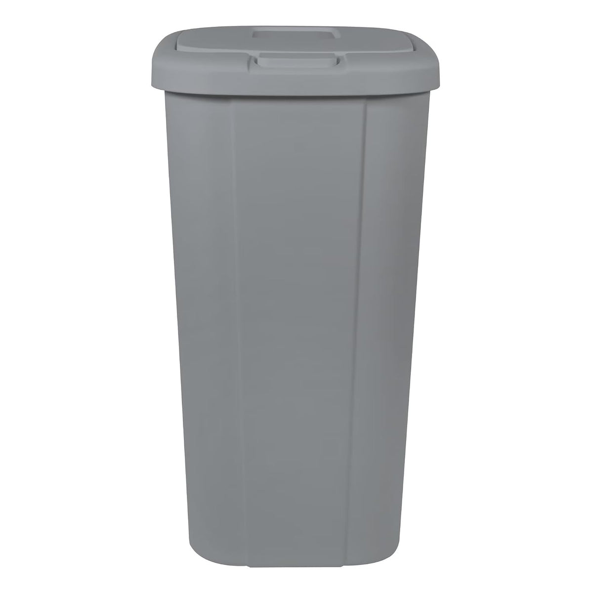 13.3 Gallon Plastic Kitchen Trash Can, Slim Touch Top Push Button Lid Gray