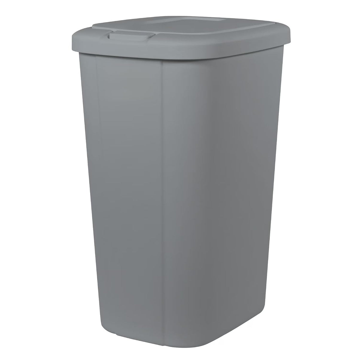 13.3 Gallon Plastic Kitchen Trash Can, Slim Touch Top Push Button Lid Gray