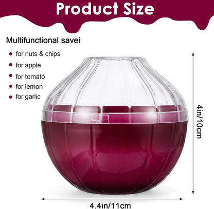 Onion Storage Container for Fridge, Reusable Onion & Tomato Keeper with Lid - Vegetable Holder for Refrigerator, Produce Saver Box for Freshness, 4.33 x 4.33 x 4.02 Inches