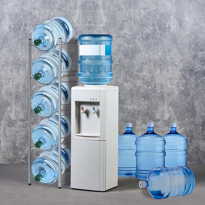 5 Gallon Water Jug Holder, 5 Tiers Silver Heavy Duty Water Rack