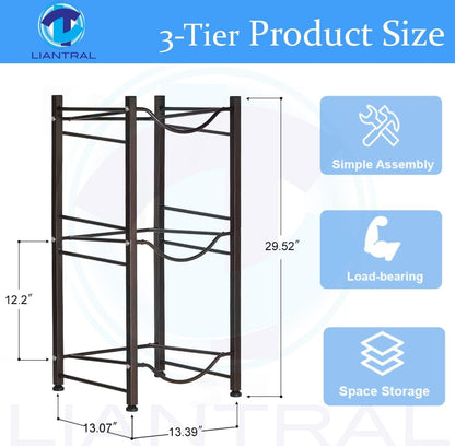 5 Gallon Water Jug Holder, 5 Tiers Silver Heavy Duty Water Rack